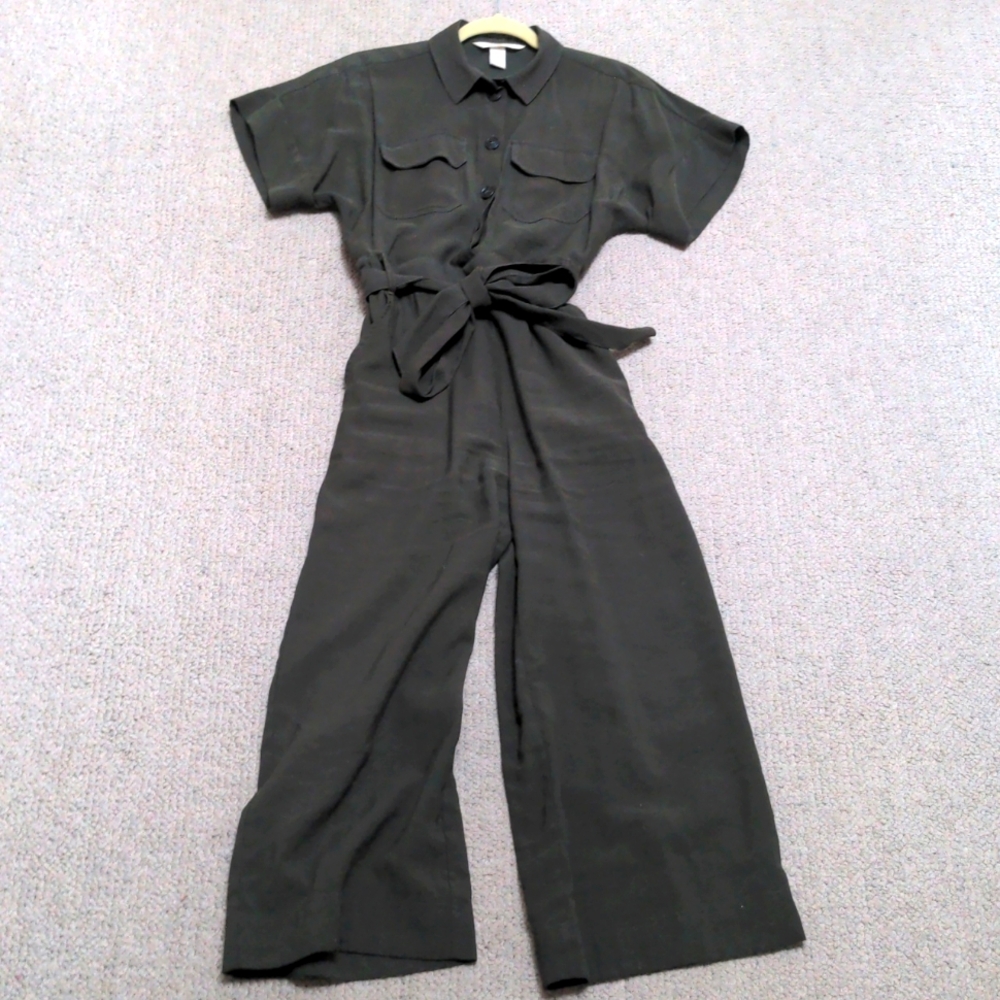 Green Casual Shirt Dress with Polo Collar and Cuffed Sleeves